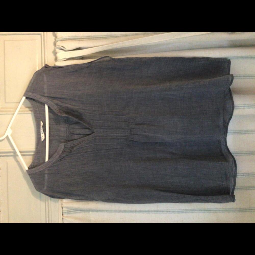 Trina Turk Chambray Sleeveless Silk blend Tunic XL